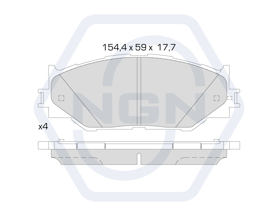 Small product photo - Ceramic brake pads, front. Variant No 3