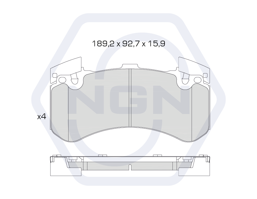 Small product photo - Ceramic brake pads, front. Variant No 3
